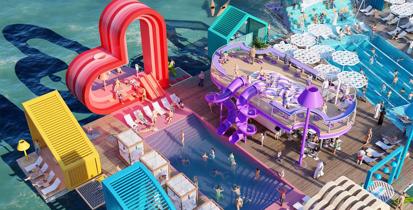 幻飘魔方泳池:漂浮的城市娱乐的颠覆性幻象