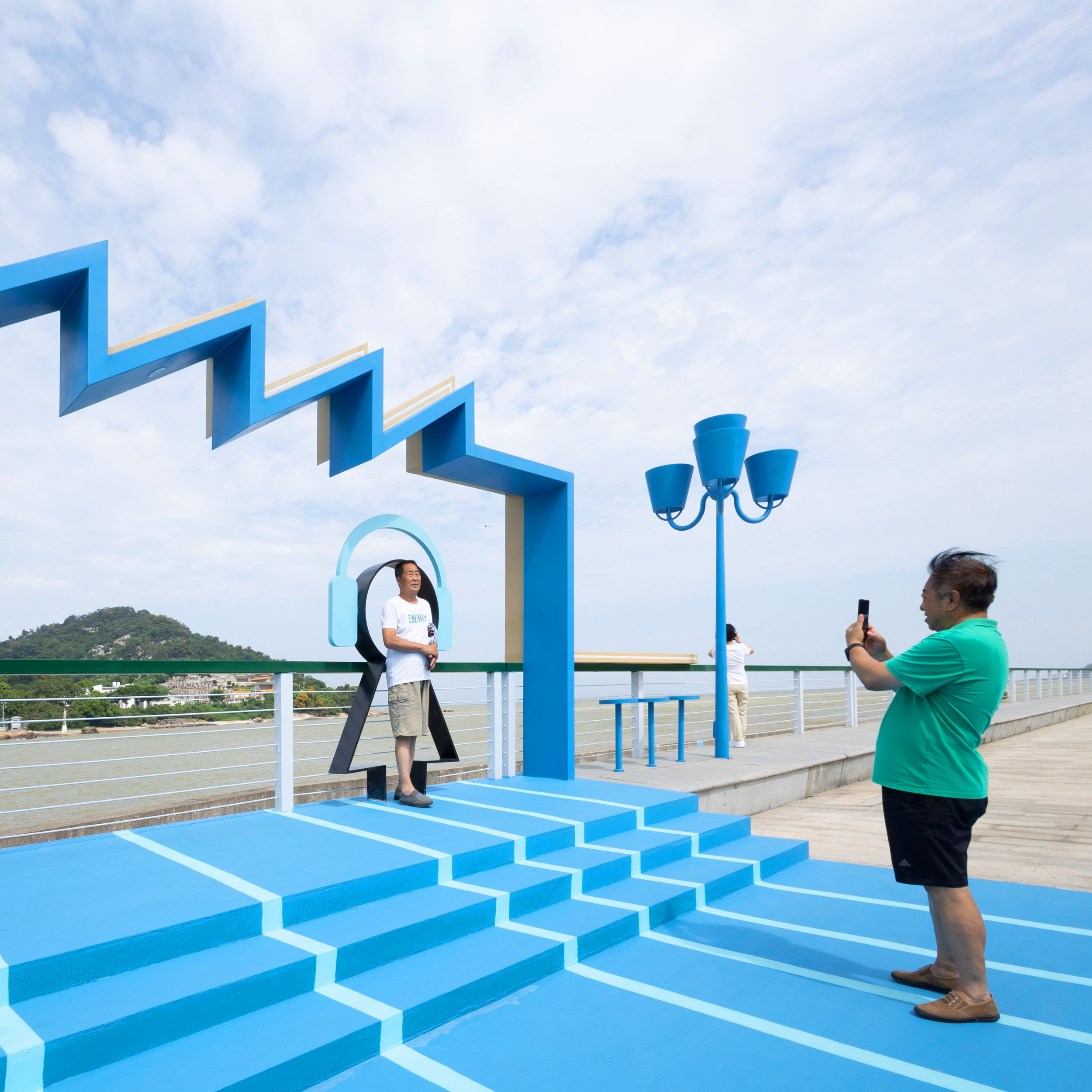 Smiling as bright as the sky